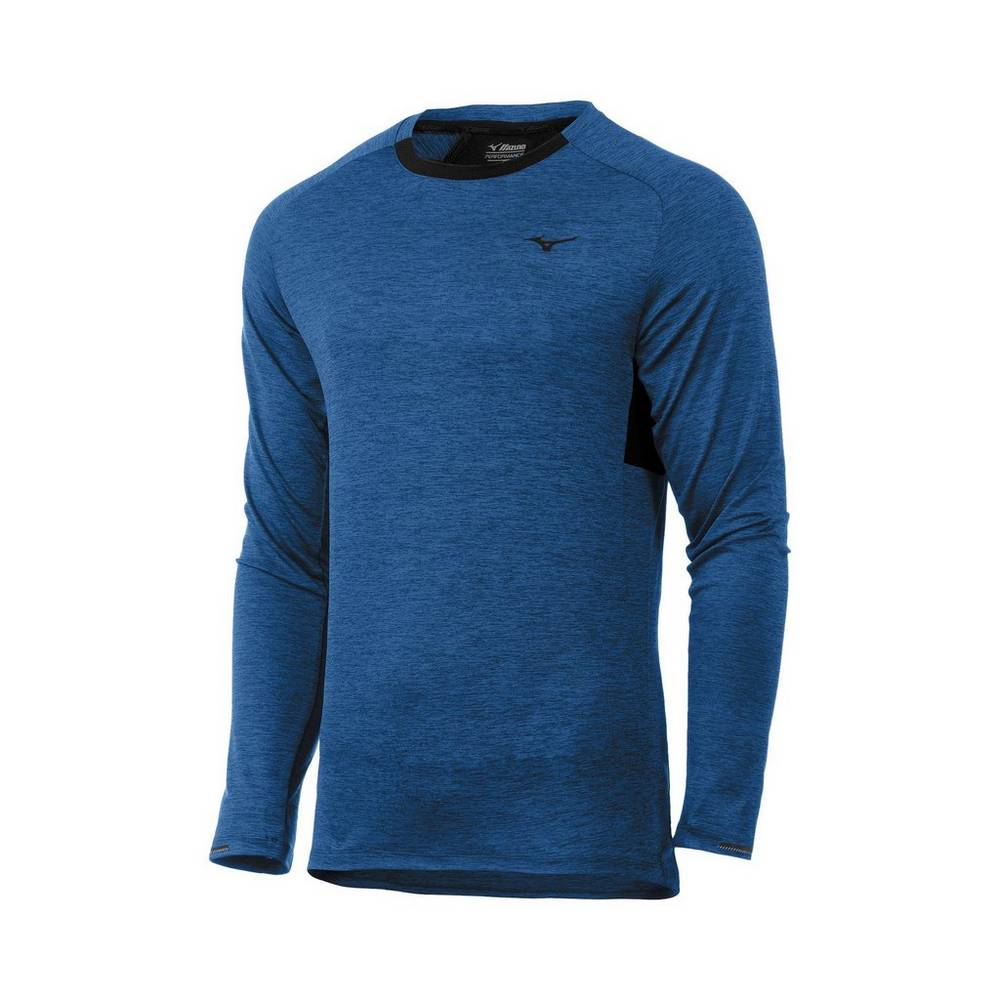 Mizuno Alpha Long Sleeve - Erkek Gömlek - Mavi Türkiye (UTYSEJ-569)